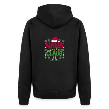 Nana Claus Weihnachtsmann Mütze Lustige Matching - Unisex Premium Bio Zip Hoodie - Schwarz - Hinten - Nico (187cm)