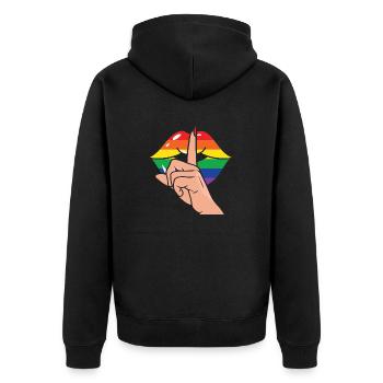 LGBTQ Nonbinary Coloré Rainbow Flag LGBTQ + Pride - Veste à capuche bio Premium Unisexe - noir - Dos - Nico (187cm)