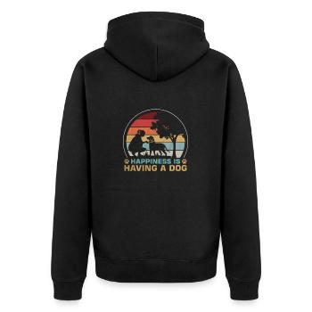 Chien Chien Amour Bonne Chance Propriétaires de Chiens Chiens - Veste à capuche bio Premium Unisexe - noir - Dos - Nico (187cm)