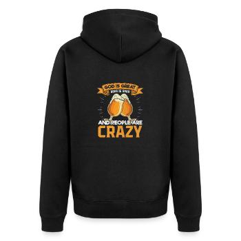 Drôle de bière Buveur de bière Buveur de bière Brasseur Motif - Veste à capuche bio Premium Unisexe - noir - Dos - Nico (187cm)