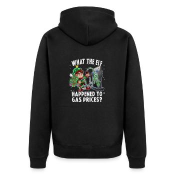 Cuet Elf Christmas What the Elf - Unisex Premium Organic Zip Hoodie - black - Back - Nico (187cm)