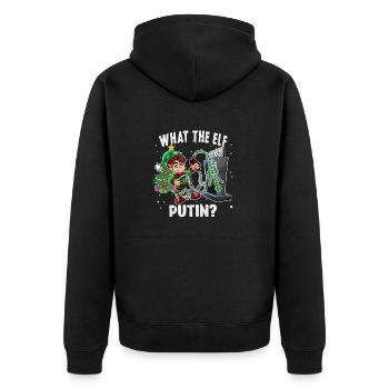 Ce que l’elfe Poutine Drôle de gaz Prix Noël - Veste à capuche bio Premium Unisexe - noir - Dos - Nico (187cm)