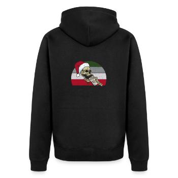 Squelette Père Noël Casquette Café Boisson drôle - Veste à capuche bio Premium Unisexe - noir - Dos - Nico (187cm)