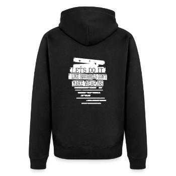 fierté blagues drôles citation heureuse déclaration famille - Veste à capuche bio Premium Unisexe - noir - Dos - Nico (187cm)