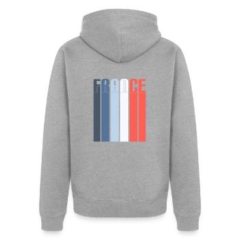 FRANCE - Veste à capuche bio Premium Unisexe - gris chiné - Dos - Nico (187cm)