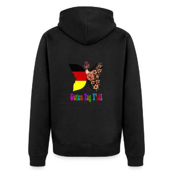 guten Tag y all Germany German Flag - Unisex Premium Organic Zip Hoodie - black - Back - Nico (187cm)