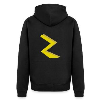 ZickZack4 - Unisex Premium Bio Zip Hoodie - Schwarz - Hinten - Nico (187cm)