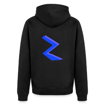 ZickZack6 - Unisex Premium Bio Zip Hoodie - Schwarz - Hinten - Nico (187cm)