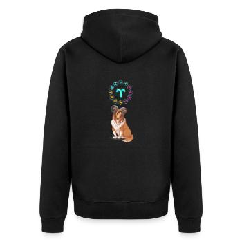 Drôle d’amoureux des chiens Horoscope Bélier Signe du zodiaque Cool - Veste à capuche bio Premium Unisexe - noir - Dos - Nico (187cm)