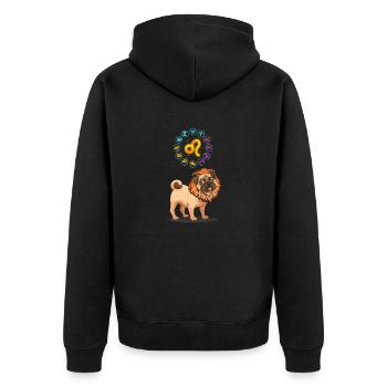 Drôle d’amoureux des chiens Horoscope Lion Signe du zodiaque Pet Cool - Veste à capuche bio Premium Unisexe - noir - Dos - Nico (187cm)