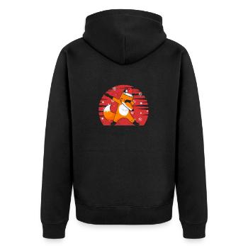 Dabbing Fox Santa Hat Pyjama de Noël - Veste à capuche bio Premium Unisexe - noir - Dos - Nico (187cm)