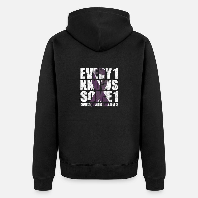 #Every1KnowsSome1 de violence familiale - Veste à capuche bio Premium Unisexe - noir