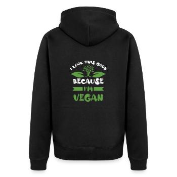 Go vegan lifestyle movement veganism bien-être animal - Veste à capuche bio Premium Unisexe - noir - Dos - Nico (187cm)