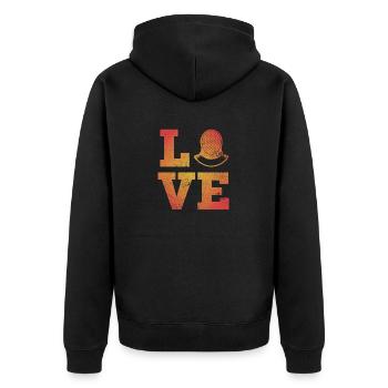 Cool Fechter Liebe Herz Fechten Liebhaber Sport Humor - Unisex Premium Bio Zip Hoodie - Schwarz - Hinten - Nico (187cm)