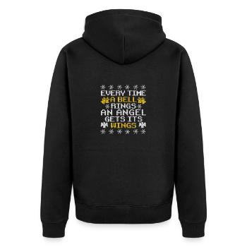 Every time a bell rings, a - Unisex Premium Organic Zip Hoodie - black - Back - Nico (187cm)