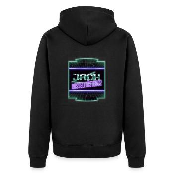 lustig pudel bday bluthund bullterrier statement - Unisex Premium Bio Zip Hoodie - Schwarz - Hinten - Nico (187cm)