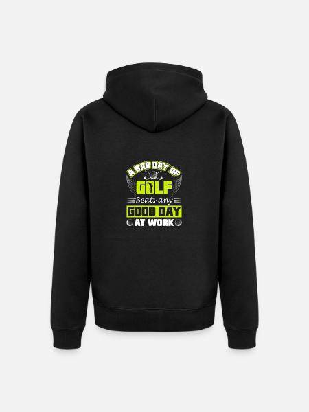 Bad Day of Golf - Unisex Premium Bio Zip Hoodie - Schwarz