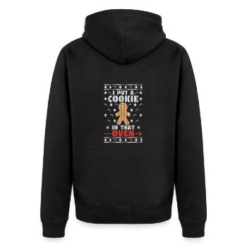 J’ai mis un biscuit dans cette grossesse au four - Veste à capuche bio Premium Unisexe - noir - Dos - Nico (187cm)