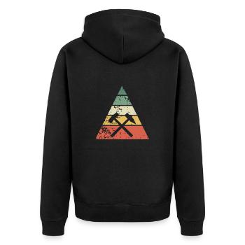 Erzgebirge ist liebe - Unisex Premium Bio Zip Hoodie - Schwarz - Hinten - Nico (187cm)