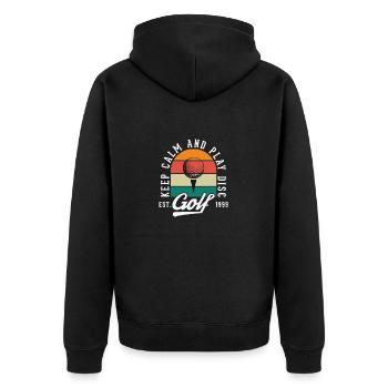 keep calm - Unisex Premium Bio Zip Hoodie - Schwarz - Hinten - Nico (187cm)