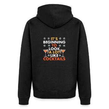 Funny Christmas It's Beginning To Look A lot Like - Unisex Premium Organic Zip Hoodie - black - Back - Nico (187cm)
