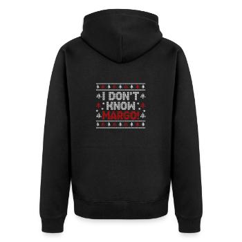 Ich weiß nicht Margo Lustige Weihnachtsferien - Unisex Premium Bio Zip Hoodie - Schwarz - Hinten - Nico (187cm)