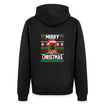 Pyjama pour chien mignon - Boston Terrier Dog Lover Christm - Veste à capuche bio Premium Unisexe - noir - Dos - Nico (187cm)