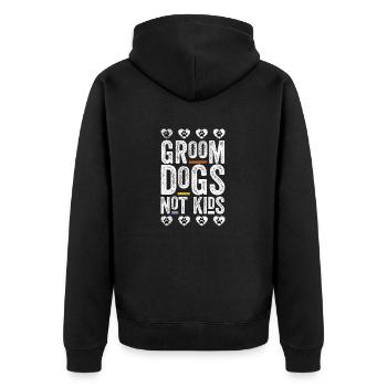 Groom Chiens Pas Enfants Drôles Chiens Amoureux - Veste à capuche bio Premium Unisexe - noir - Dos - Nico (187cm)