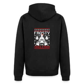 Frosty The Swoleman Christmas Workout Funnier - Unisex Premium Organic Zip Hoodie - black - Back - Nico (187cm)