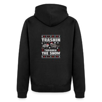 Trashin à travers la neige Garbage Gang Opossum - Veste à capuche bio Premium Unisexe - noir - Dos - Nico (187cm)