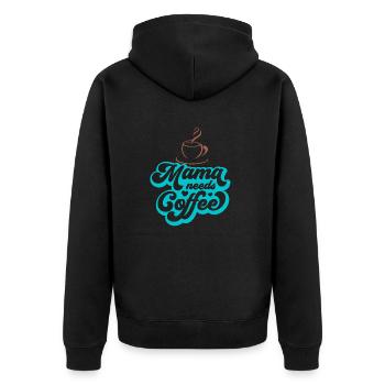 Kaffee lustiges Zitat - Unisex Premium Bio Zip Hoodie - Schwarz - Hinten - Nico (187cm)