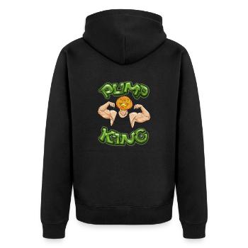 Pump King - Unisex Premium Bio Zip Hoodie - Schwarz - Hinten - Nico (187cm)