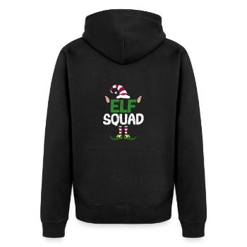 Elf Squad Funny Elves Family Christmas Matching - Unisex Premium Organic Zip Hoodie - black - Back - Nico (187cm)