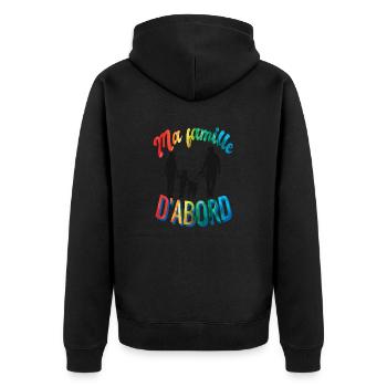 Ma famille d'abord - Veste à capuche bio Premium Unisexe - noir - Dos - Nico (187cm)