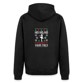 Ho Ho Ho Pointe Ihre Zehen Weihnachten Ballett - Unisex Premium Bio Zip Hoodie - Schwarz - Hinten - Nico (187cm)