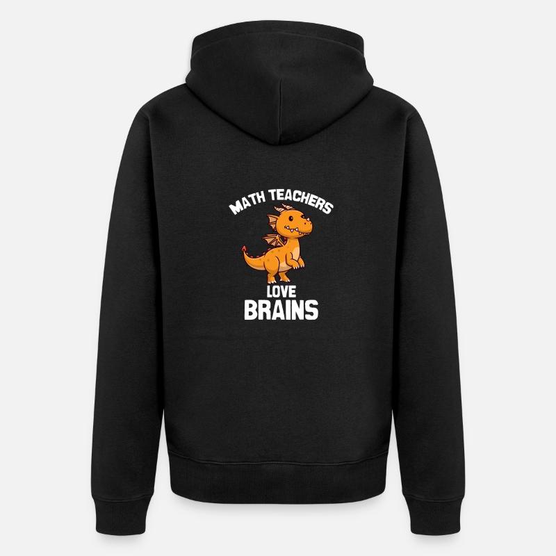 Mathe Lehrer Drachendesign - Unisex Premium Bio Zip Hoodie - Schwarz