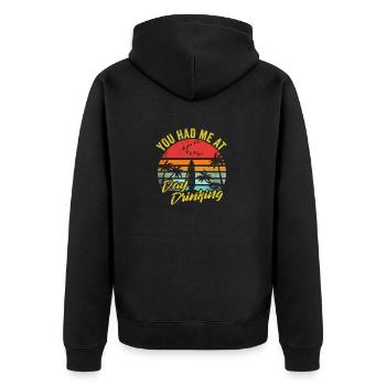 Du hattest mich tagsüber lustigen Retro Beach Cool trinken lassen - Unisex Premium Bio Zip Hoodie - Schwarz - Hinten - Nico (187cm)