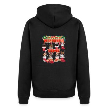 Lustige Weihnachten Wortspiel Hund Liebhaber Weihnachten - Unisex Premium Bio Zip Hoodie - Schwarz - Hinten - Nico (187cm)