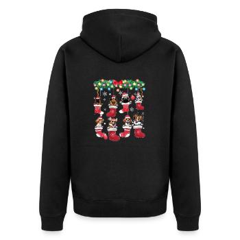 Chiens mignons dans les bas de Noël - Dog Lover - Veste à capuche bio Premium Unisexe - noir - Dos - Nico (187cm)
