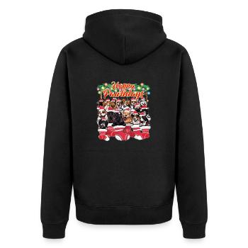 Hunde Weihnachtsdekoration - Süße und kuschelige Hunde - Unisex Premium Bio Zip Hoodie - Schwarz - Hinten - Nico (187cm)