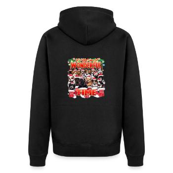 Races de chiens assorties - Chiens mignons Noël - Veste à capuche bio Premium Unisexe - noir - Dos - Nico (187cm)