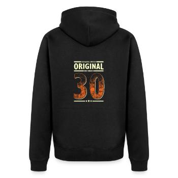 30th birthday 30 years Lustiger Spruch zum 30. - Unisex Premium Organic Zip Hoodie - black - Back - Nico (187cm)