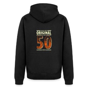50th birthday 50 years Funny saying for the 50th birthday. - Unisex Premium Organic Zip Hoodie - black - Back - Nico (187cm)
