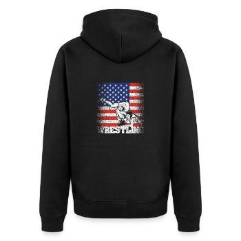 Usa Flag Wrestling American Wrestling Patriotique - Veste à capuche bio Premium Unisexe - noir - Dos - Nico (187cm)