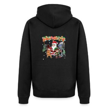 Santa Rudolph and Elf Funny Christmas - Unisex Premium Organic Zip Hoodie - black - Back - Nico (187cm)
