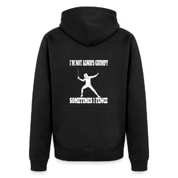 Fechten witziger Spruch Kampfsport lustige Fechter - Unisex Premium Bio Zip Hoodie - Schwarz - Hinten - Nico (187cm)