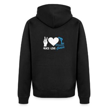 Équipe Drôle De Natation Amoureux Nageur Instructeur - Veste à capuche bio Premium Unisexe - noir - Dos - Nico (187cm)