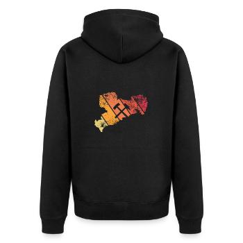 Erzgebirge Heimatliebe - Unisex Premium Bio Zip Hoodie - Schwarz - Hinten - Nico (187cm)