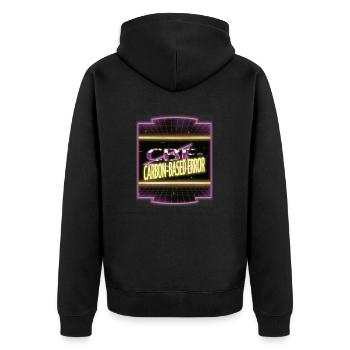 anonymous expect us hacker hacking engineer - Unisex Premium Bio Zip Hoodie - Schwarz - Hinten - Nico (187cm)