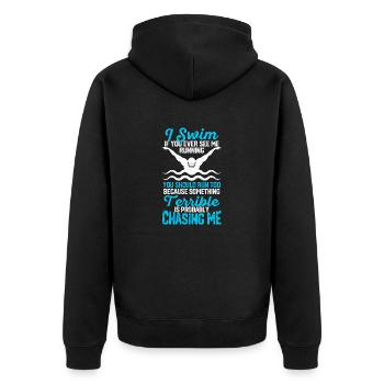 Nageur amusant Sports nautiques Je nage quand - Veste à capuche bio Premium Unisexe - noir - Dos - Nico (187cm)